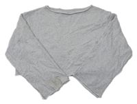 Šedá melírovaná crop oversize mikina H&M