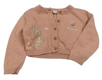 Pudrový propínací crop svetr s králíčkem - Peter Rabbit M&S