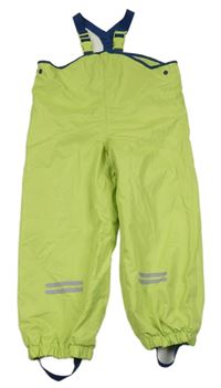 Limetkové šusťákové nepromokavé laclové podšité kalhoty POCOPIANO