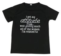 Černé sportovní tričko s nápisy 