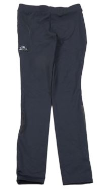 Tmavošedé funkční sportovní legíny s logem Kalenji