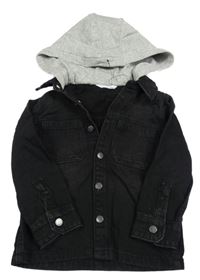 Černá riflová košilová bunda s kapucí M&S