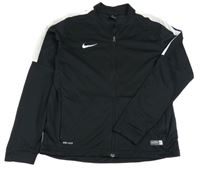 Černo-bílá funkční fotbalová propínací mikina s logem Nike