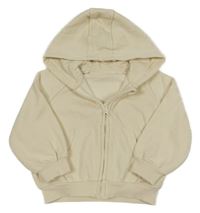 Smetanová propínací oversize mikina s kapucí George