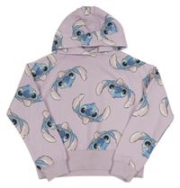 Lila crop mikina se Stitchem a kapucí PRIMARK