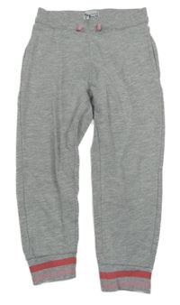 Šedé melírované tepláky s pruhy POCOPIANO