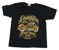 Černé tričko s motorkou FRUIT of the LOOM