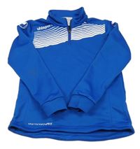 Cobaltově modrá thermo mikina s logem a pruhy uhlsport