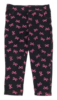 Tmavomodré tregíny riflového vzhledu s mašličkami mango