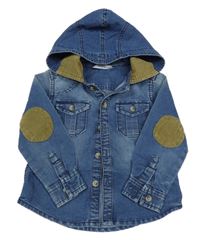 Modrá riflová košilová bunda s kapucí George