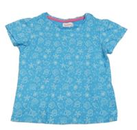 Modré tričko s s mušličkami a hvězdicemi a bublinkami impidimpi