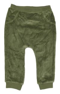 Khaki plyšové turecké tepláky Tu