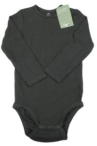 Nové - tmavošedé žebrované body H&M