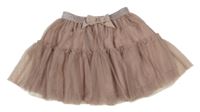 Starorůžová třpytivá tylová sukně s mašlí H&M