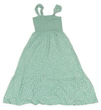 Zelené květované lehké žabičkové šaty New Look