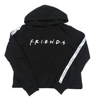 Černá crop mikina s nápisem a kapucí - Friends C&A