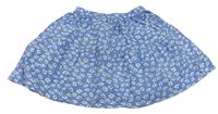 Světlemodrá kytičkovaná plátěná sukně H&M