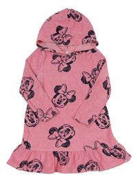 Růžový froté župan s Minnie a kapucí George