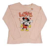 Růžové triko s Minnie a Mickeym zn. George