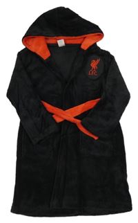 Černý fotbalový chlupatý župan s kapucí - Liverpool FC