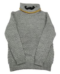 Šedý melírovaný vlněný rolák M&S