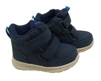 Tmavomodré koženkové kotníkové zimní boty Lily & Dan vel. 23