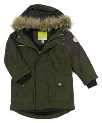 Khaki-antracitová šusťáková zimní funkční bunda s kapucí Regatta