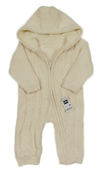 Nové - Krémová pletená podšitá kombinéza s kapucí Dunnes
