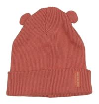 Starorůžová žebrovaná čepice s oušky Zara