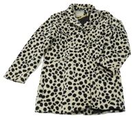 Béžový vzorovaný chlupatý podšitý kabát Next