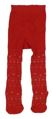 Červené vzorované punčocháče Next