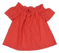 Červené krajkové crop tričko Primark