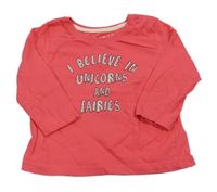 Jahodové triko s nápisem Primark