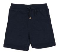 Tmavomodré teplákové kraťasy s knoflíky Topomini