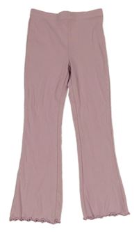 Starorůžové žebrované flare legíny Tu