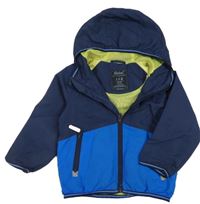 Tmavomodro-modrá šusťáková jarní bunda s kapucí Rebel