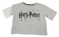 Smetanové crop tričko s nápisem - Harry Potter