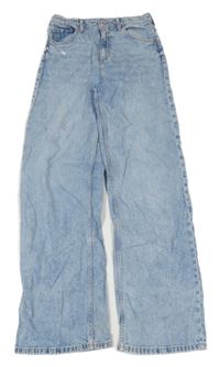 Světlemodré široké high waist rifle H&M
