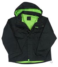 Černo-zelená šusťáková funkční bunda s kapucí Crivit