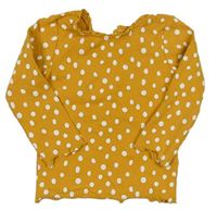 Okrové žebrované puntíkaté triko St. Bernard