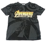 Tmavošedo-černé vzorované tričko s Avangers Next