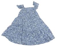 Bílo-modré vzorované lehké šaty Primark