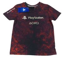 Vínovo-černé vzorované tričko s PlayStation George