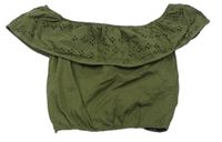 Khaki crop top s madeirou Primark