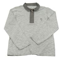 Šedé melírované polo triko s výšivkou River Island
