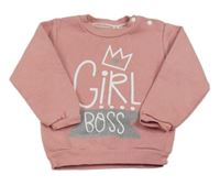 Růžová mikina s nápisem 