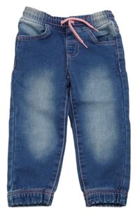 Modré cuff rifle s výšivkami na kapsách Kiki&Koko