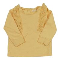 Žlutá lehká mikina s madeirou Next