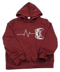 Vínová mikina s ovladačem a kapucí shein