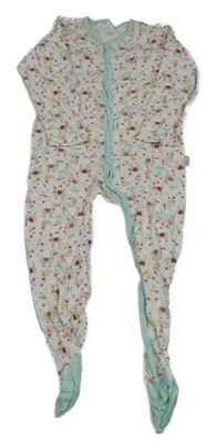 Bílý vzorovaný pyžamový overal s lamami 